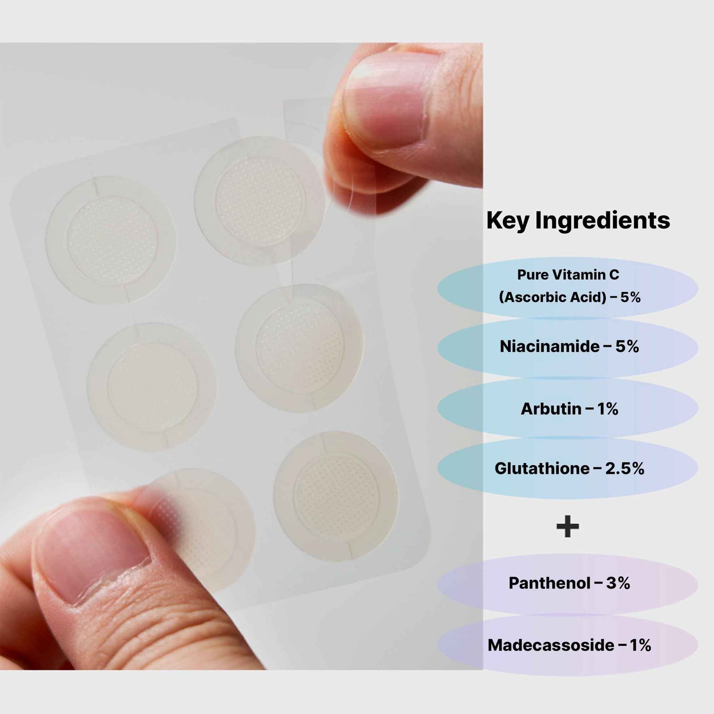 HUECALM Niacin Vita C Snow Patch - Fast Dark Spot Removal, Gentle & Effective Whitening Patch, High Adhesion & Long-Lasting Results, Dermatologically Tested, Korean Skincare