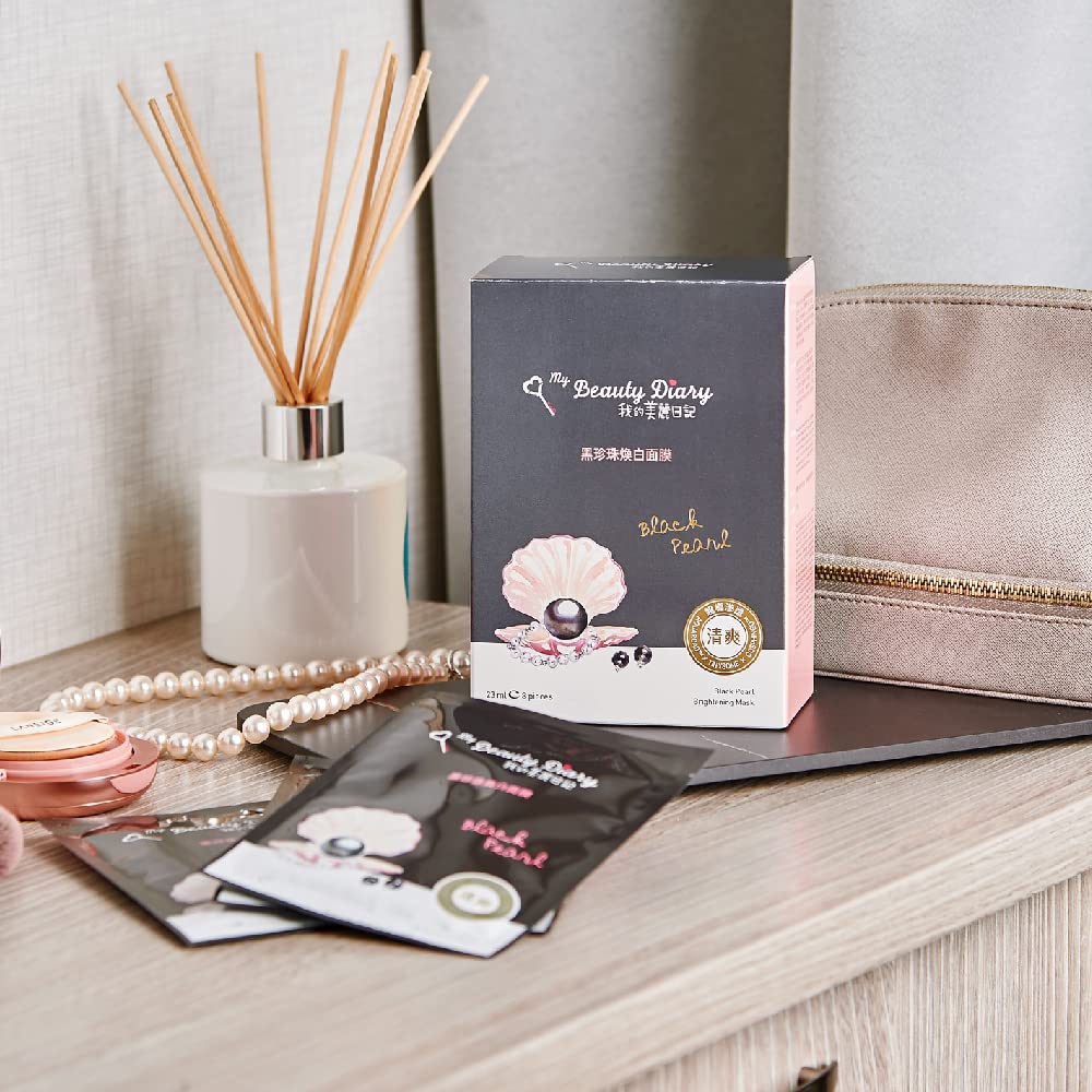 Black Pearl Brightening Facial Mask - Intense Hydration & Revitalization | 8 Combo Pack