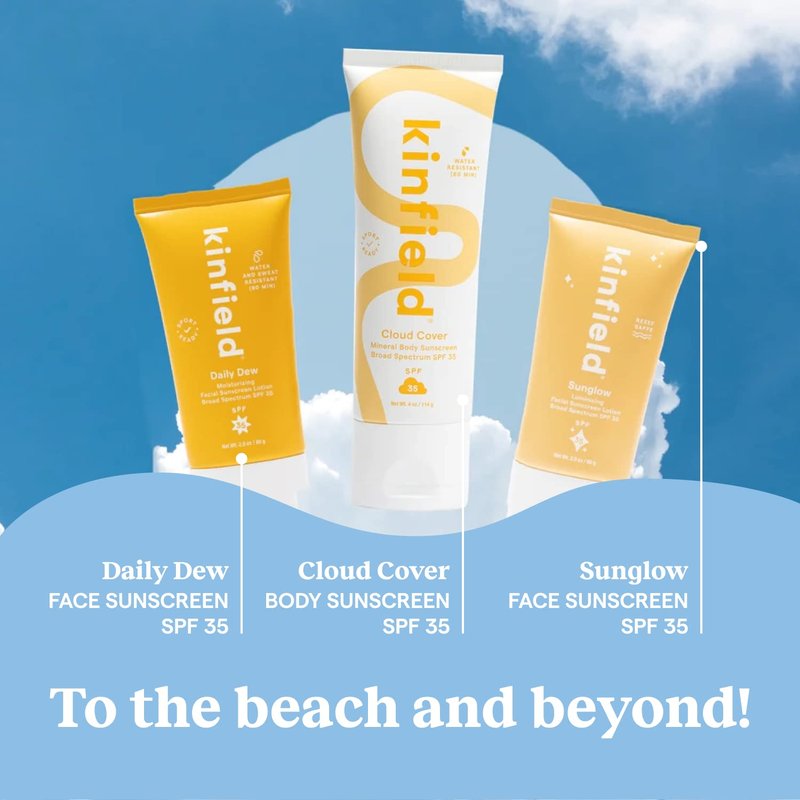 Kinfield Cloud Cover - Mineral Body Sunscreen with Broad-Spectrum SPF 35 - Water and Sweat-Resistant - Cruelty-Free and Reef-Safe Skincare - 7 oz / 200 g