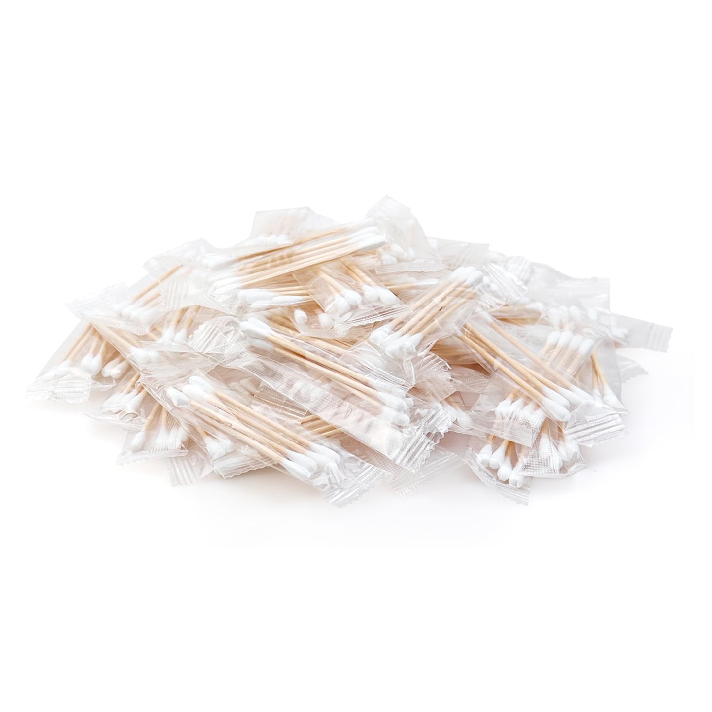 500 Pack Cotton Swabs, Individually Wrapped Cotton Swab, Individually Wrapped Double Tipped Wooden Sticks for Ear, Make-up(4pcs per Bag, 500 Bags, Double Round End)