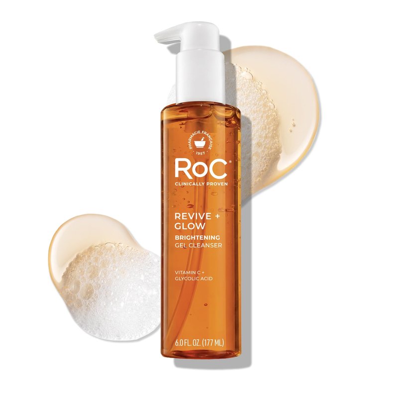 RoC Multi Correxion Revive + Glow Gel Vitamin C Cleanser, Face Wash, Facial Cleanser with Glycolic Acid, Paraben-Free, Sulfate-Free Skin Care - 6 Ounces