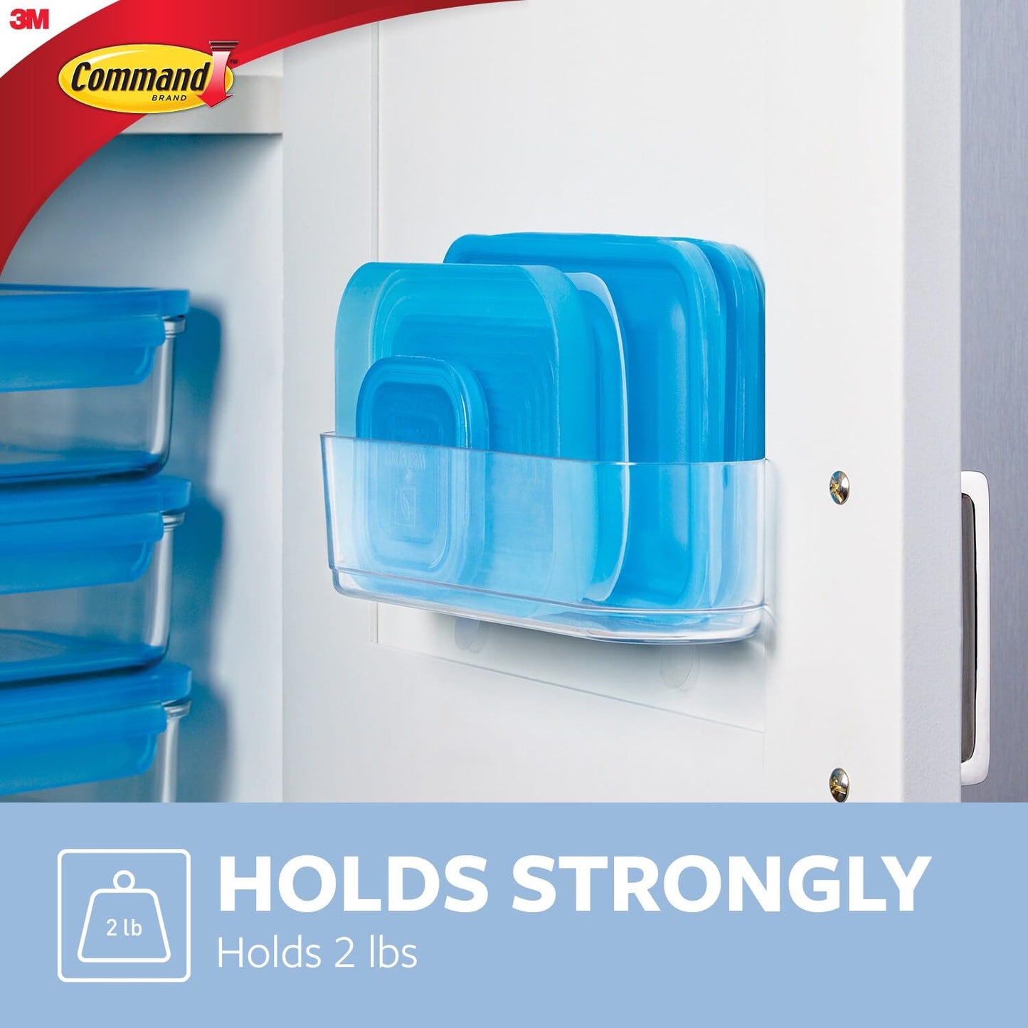 Command Medium Caddy, Holds up to 2 lb, 7.5" x 2.1" x 2.1", 1 Caddy with 4 Command Strips, Damage Free Organization Wall Mount to Cabinet, Kitchen, Pantry, Closet, or Under Sink