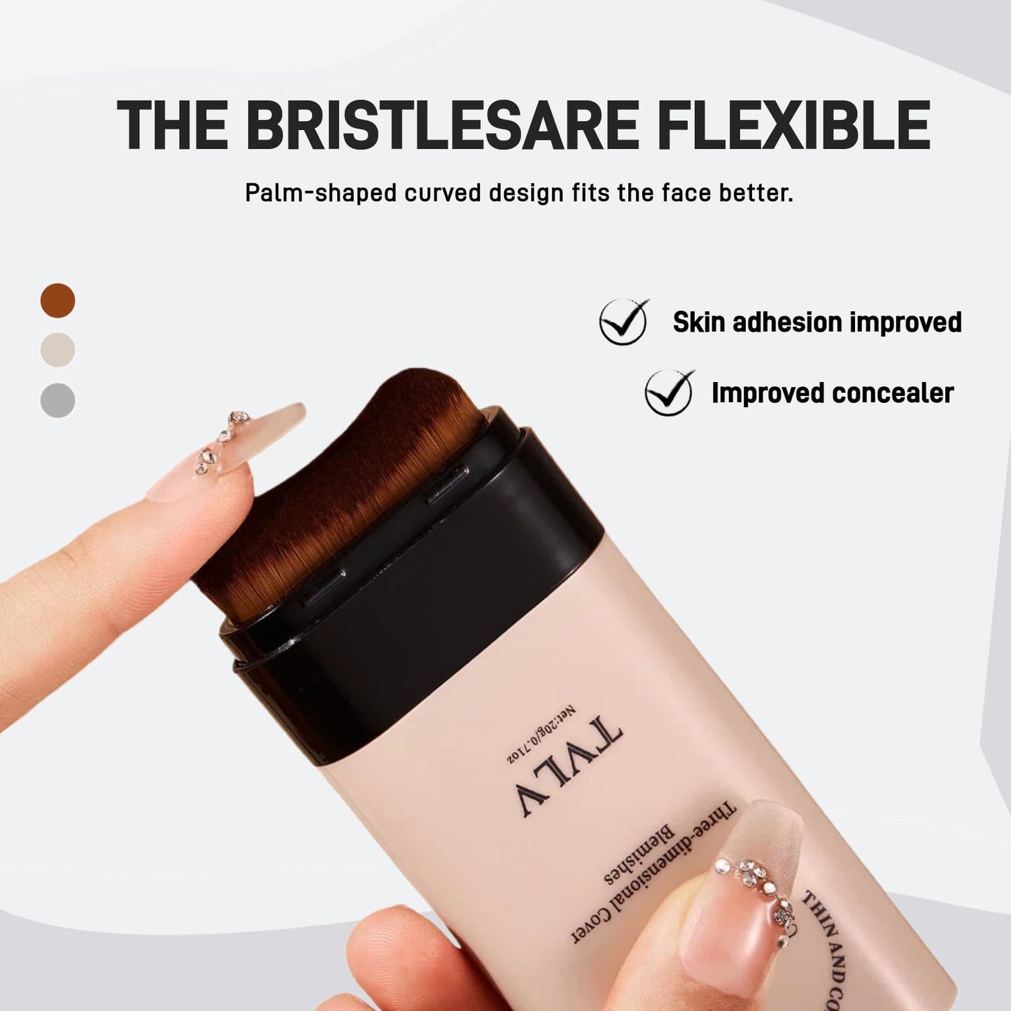 Face And Body Moisturizing Concealer Foundation,Flawlessly Covers Dark Circles, Wrinkles, Fine Lines. Features A Built-in Soft,Dense Brush Head.Medium-Dark And Natural Shades, 0.17 Oz (05#HONEY)