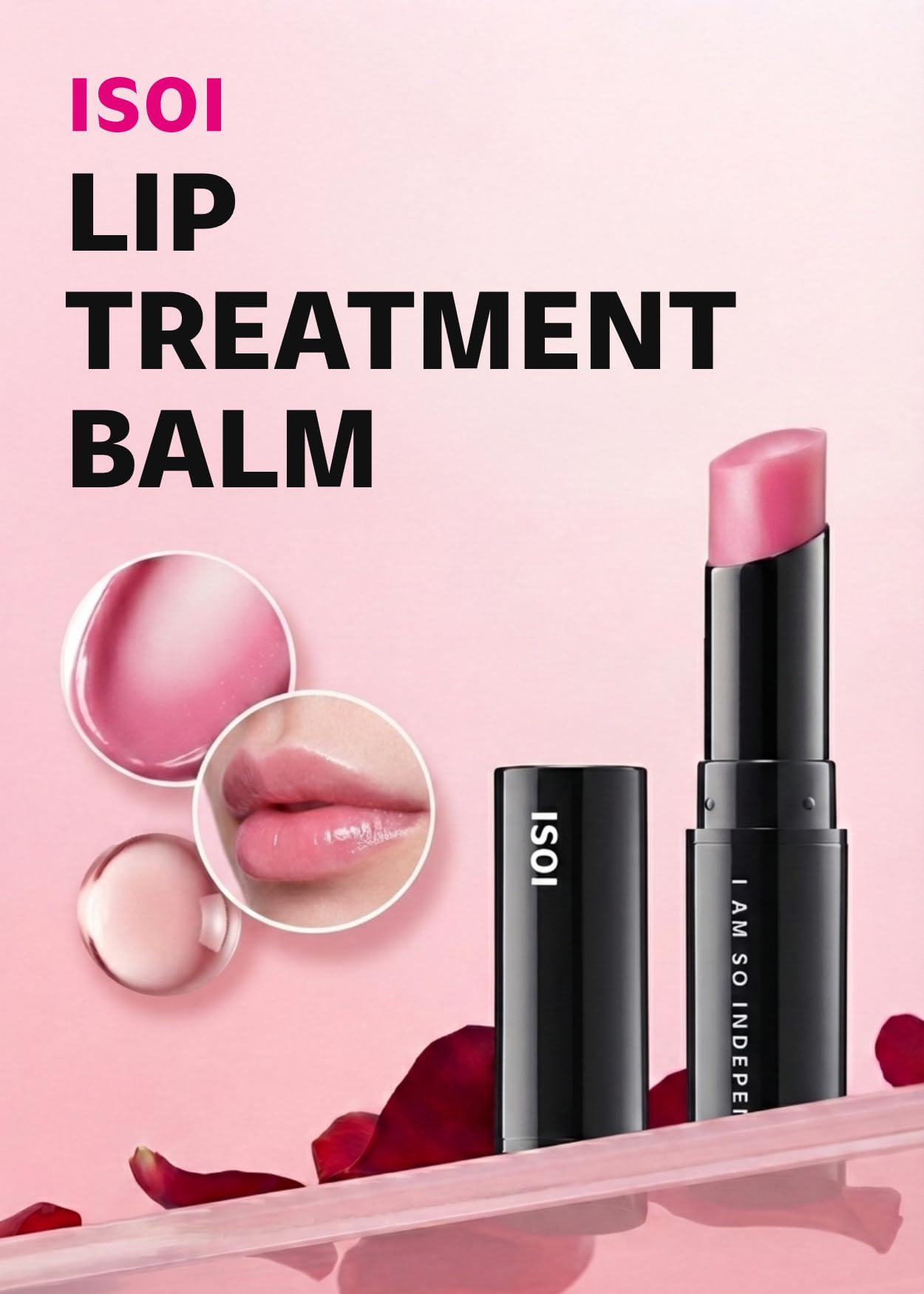 ISOI Bulgarian Rose Lip Treatment Balm (Baby Pink) – Hydrating & Tinted Lip Balm for Dry Lips, Korean Skincare (0.18 oz, 5g)