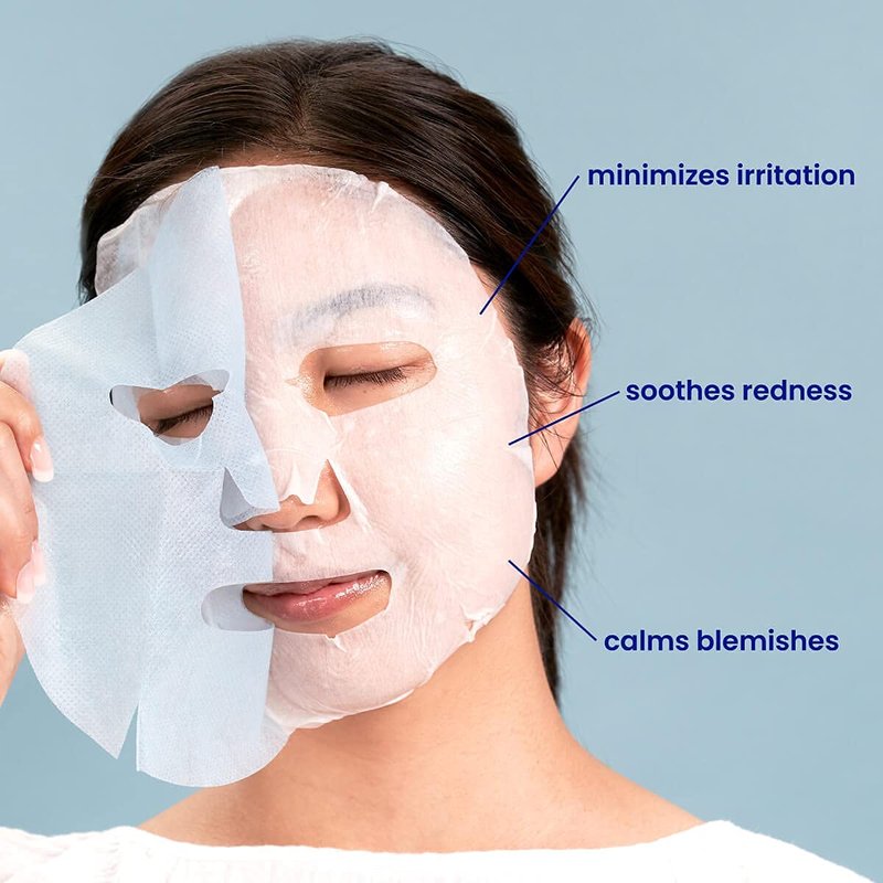 FACETORY K Beauty Face Mask Skin Care - CALMING Sheet Mask for ACNE-PRONE Skin with Heartleaf Extract | Calms Redness Smoothes Texture (5 Pack)