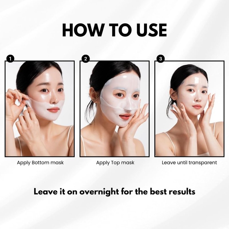 Oh My Pure Hydrogel Collagen Korean Face Mask 5+5 EA Luxury Skin Care (AntiWrinkle, Vegan Mucin) (Variety 10)