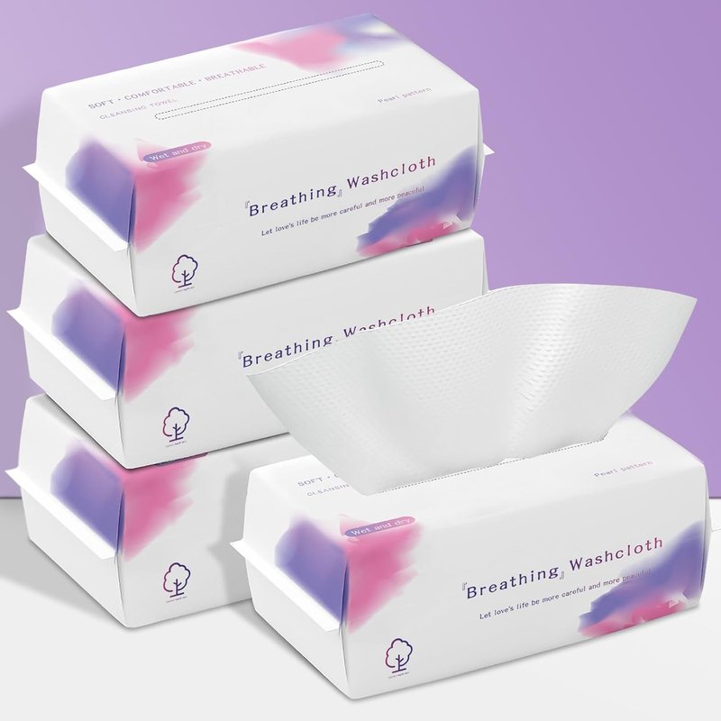 Disposable Face Towels - Soft Cotton Dry Wipes for Skincare | 400 Count Lint-Free Facial Cloths