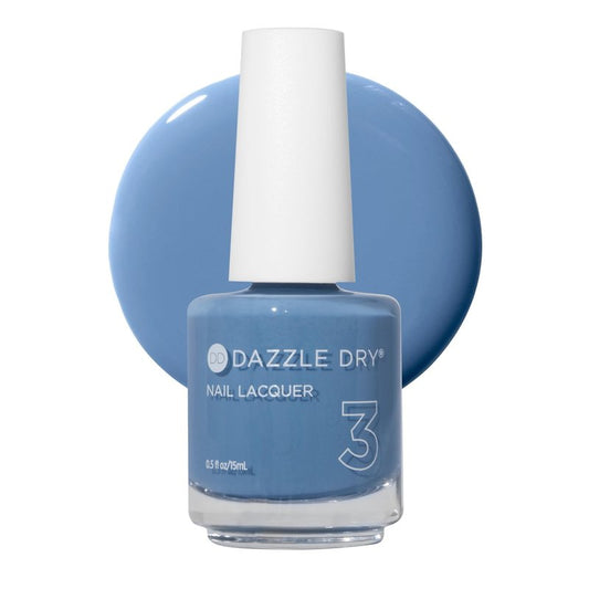 Dazzle Dry Nail Lacquer (Step 3) - Varsity Blues - A muted light denim. Full coverage cream. (0.5 fl oz)