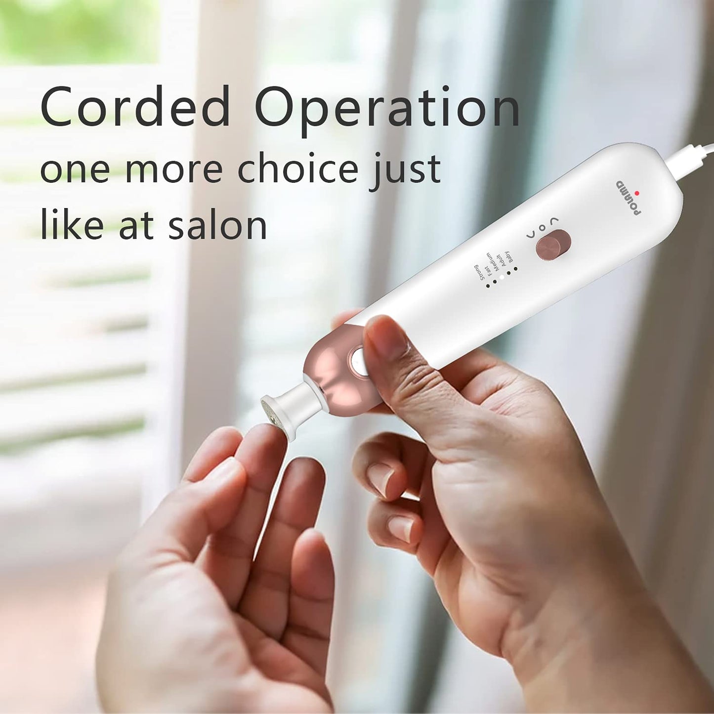 Electric Nail File Set - Professional Manicure Pedicure Kit | Cordless 5-Speed Drill for Hand & Foot Care (White)