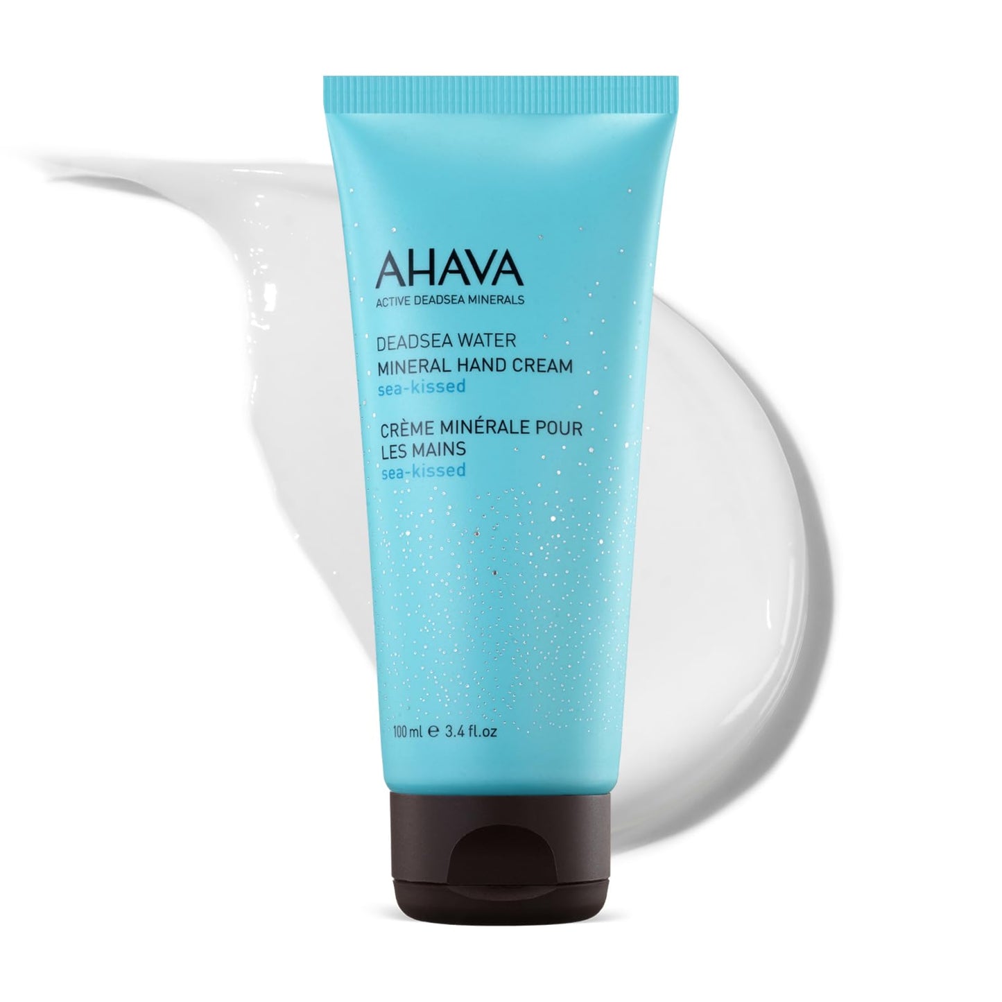 AHAVA Dead Sea Water Mineral Hand Cream, Sea-Kissed - Hand Moisturizer For Dry Cracked Hands, Light & Fast Absorbing, Enriched with Dead Sea Mineral Blend Osmoter, Witch Hazel & Allantoin, 3.4 Fl.Oz