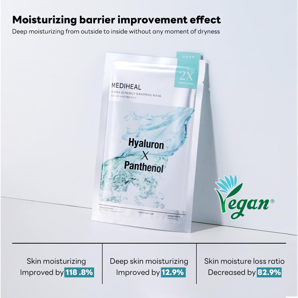 Mediheal Derma Synergy Wrapping Mask for Moisturizing Barrier (10 Packs) - Improved Skin Moisturization With Hyaluron Panthenol