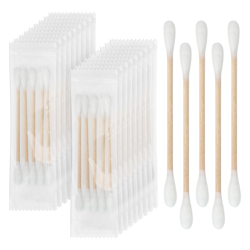 Cotton Swabs In Bulk, Travel-Sized Cotton Swabs, Individually Wrapped Double-Ended Cotton Swabs. Ideal For Ear Cleaning, Makeup Application, Hotels, And Travel (5 Swabs Per Pack, 500 Packs Per Box)