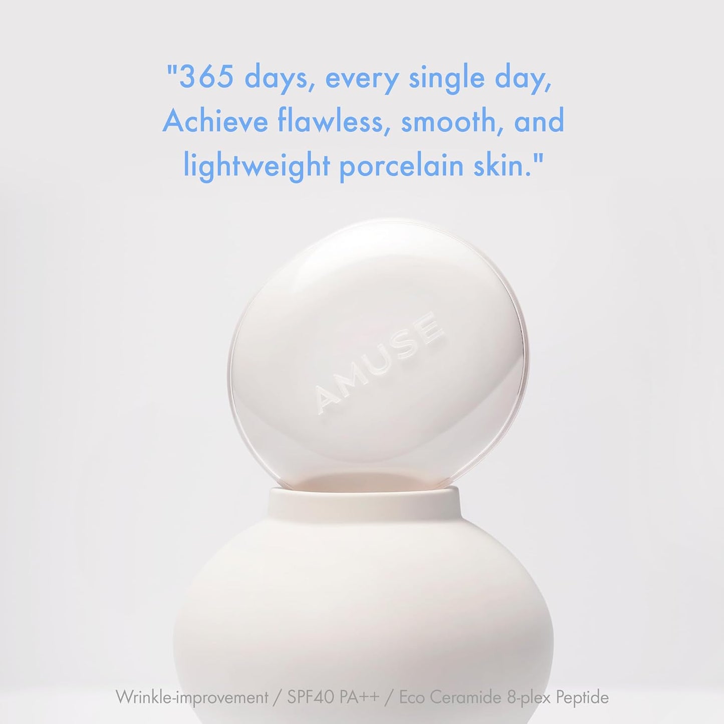 AMUSE SEOUL Ceramic Skin Perfector Cushion Foundation Refill - Flawless Coverage, Semi-Matte Glow | 01 Porcelain (15g)