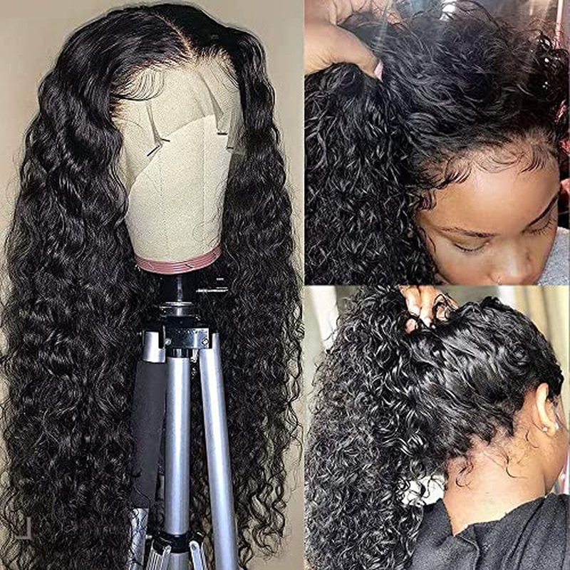 CHEETAHBEAUTY 18Inch Deep Wave Wigs 13X6 HD Transparent Lace Front Wigs Human Hair Brazilian Virgin Human Hair Wigs for Black Women Pre Plucked with Baby Hair Natural Color 250% Density