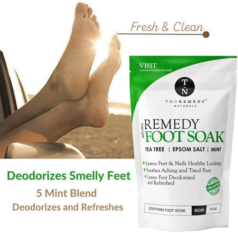 Tea Tree Oil Body Wash & Foot Soak Set - Epsom Salt Mint | Relieves Body Odor, Athlete’s Foot, Skin Irritations