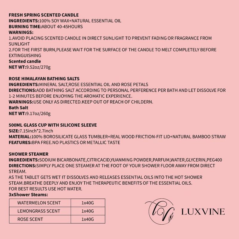 Luxvine Best Mom in the World Mothers Day Gifts Set - Gifts for Mom from Daughter Son Relaxing Gifts for Women Set – Gift for Any Occasion – Mom Birthday Gifts Box – Gift Box for Mother's Day