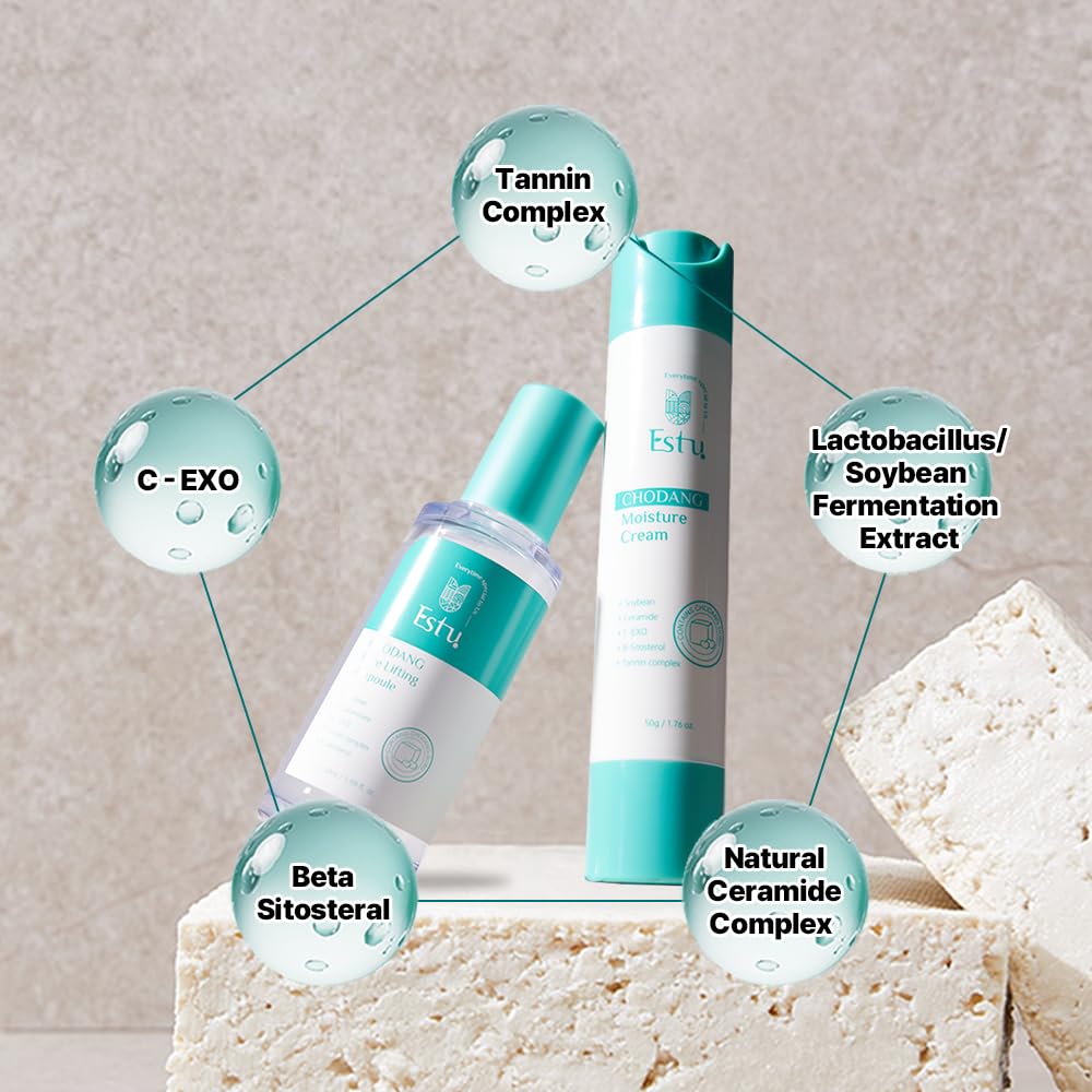 ZIOSTAND ESTU CHODANG Moisture Cream | Hydrated Glowing Skin | Soybean Ceramide | Botanical Extracts | 50g | Vegan Eco Friendly | Daily Skincare - 50g