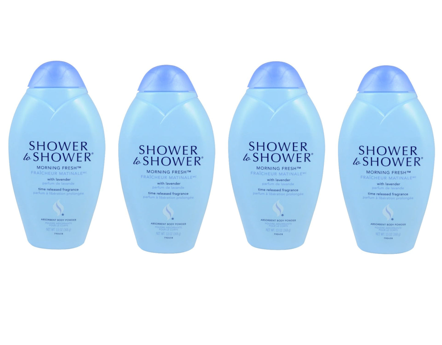 Shower to Shower Morning Fresh Body Powder with Lavender for Men & Women, Talc Free, Sweat Absorbing, Prevents Chafing & Odor, Deodorizing - 13 Ounce (Pack of 4)