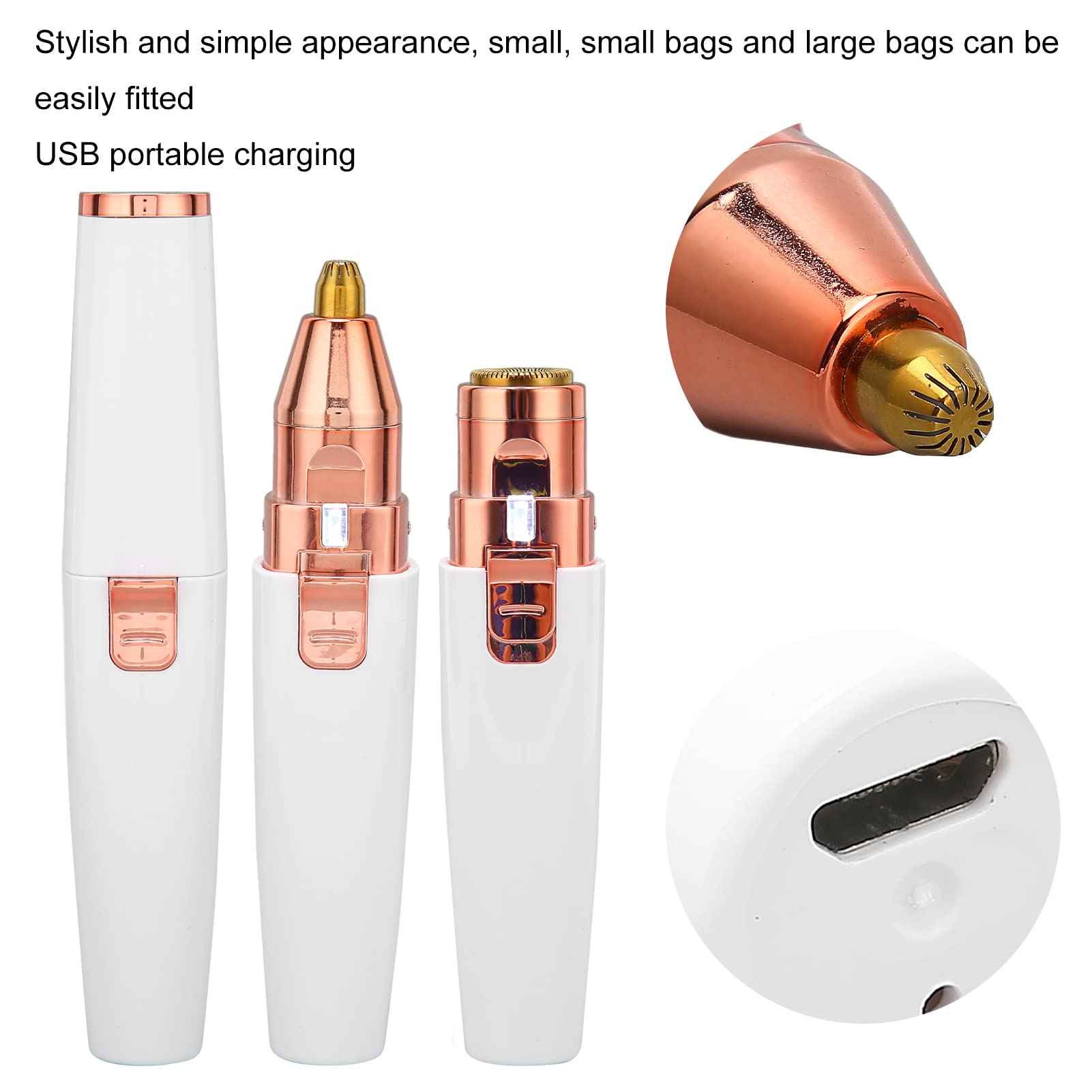 Hair Remover for Women,Rechargeable Eyebrow Trimmer & Hair Remover 2 IN 1 Eyebrow and Painless Hair Remover Eyebrow Lips Body Hair Removal for Women with