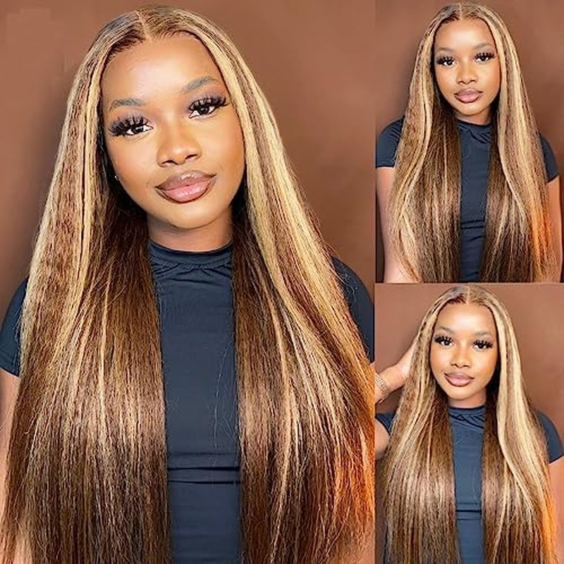 Blonde Bundles Human Hair Straight Bundles 18 20 22 Inch Unprocessed Brazilian Virgin Remy Hair 3 Bundle P4/613 Highlight Blonde Straight Human Hair Extensions 50 Gram Per Bundle