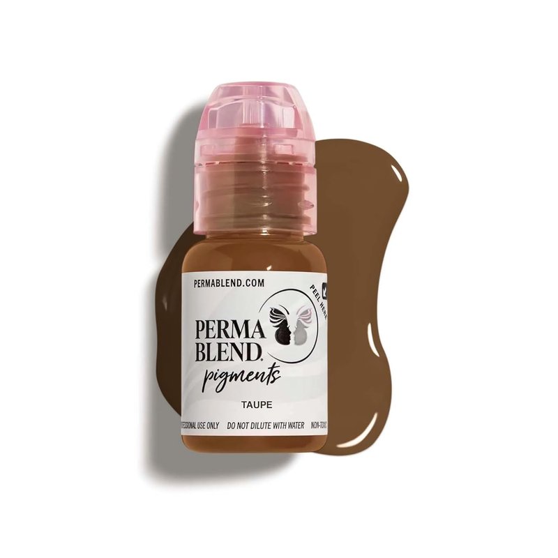 Perma Blend Taupe Tattoo Ink - Cool Light Brown Eyebrow Pigment - Vegan-Friendly, High Density Color | 0.5 oz