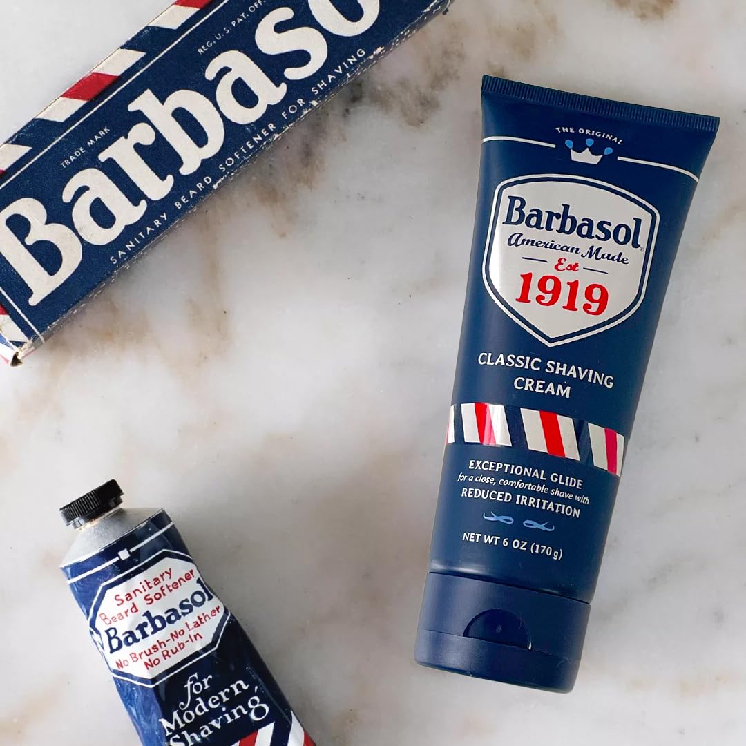 Barbasol 1919 Classic Shaving Cream for Men, USA Made, 6 oz (Pack of 1)