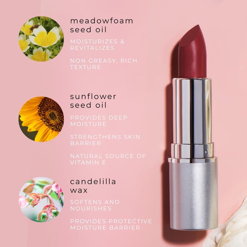 Honeybee Gardens Truly Natural Long Lasting Lipstick – Heirloom Pink Mauve Neutral Cream Finish, Hydrating Moisturizing Lip Color with Organic Oils – Vegan Gluten-Free Cruelty-Free Nourishing Lip Care