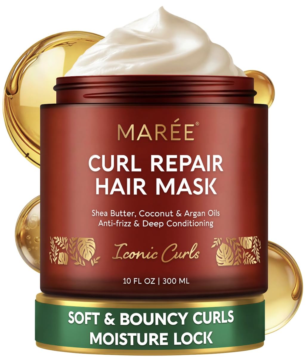 Deep Conditioning Hair Mask for Damaged Hair - Keratin Hydration & Repair | 10 Fl Oz, Beige