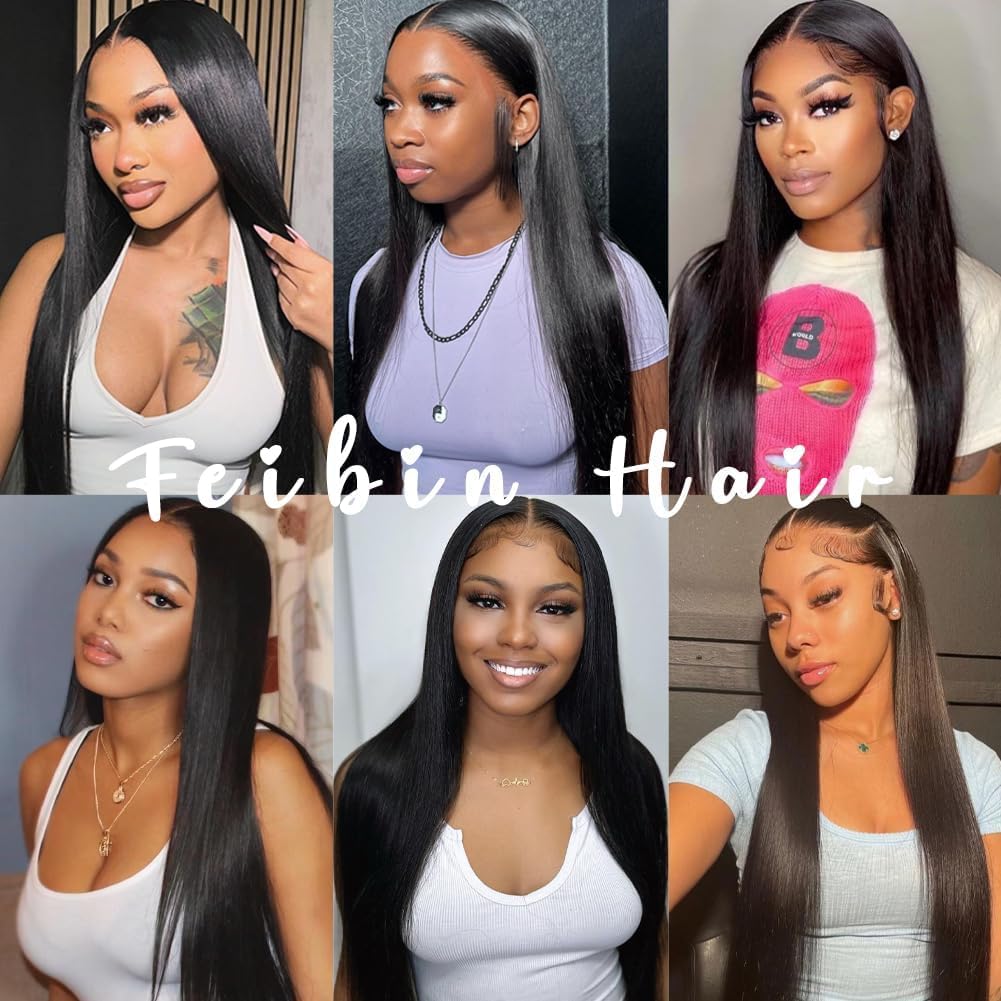 Straight Human Hair Bundles 14 16 18 Inch Trippy Hair Quick Weave 3 Bundles Human Hair 100% Unprocessed Raw Brazilian Virgin Hair Extensions for Black Women Natural Color