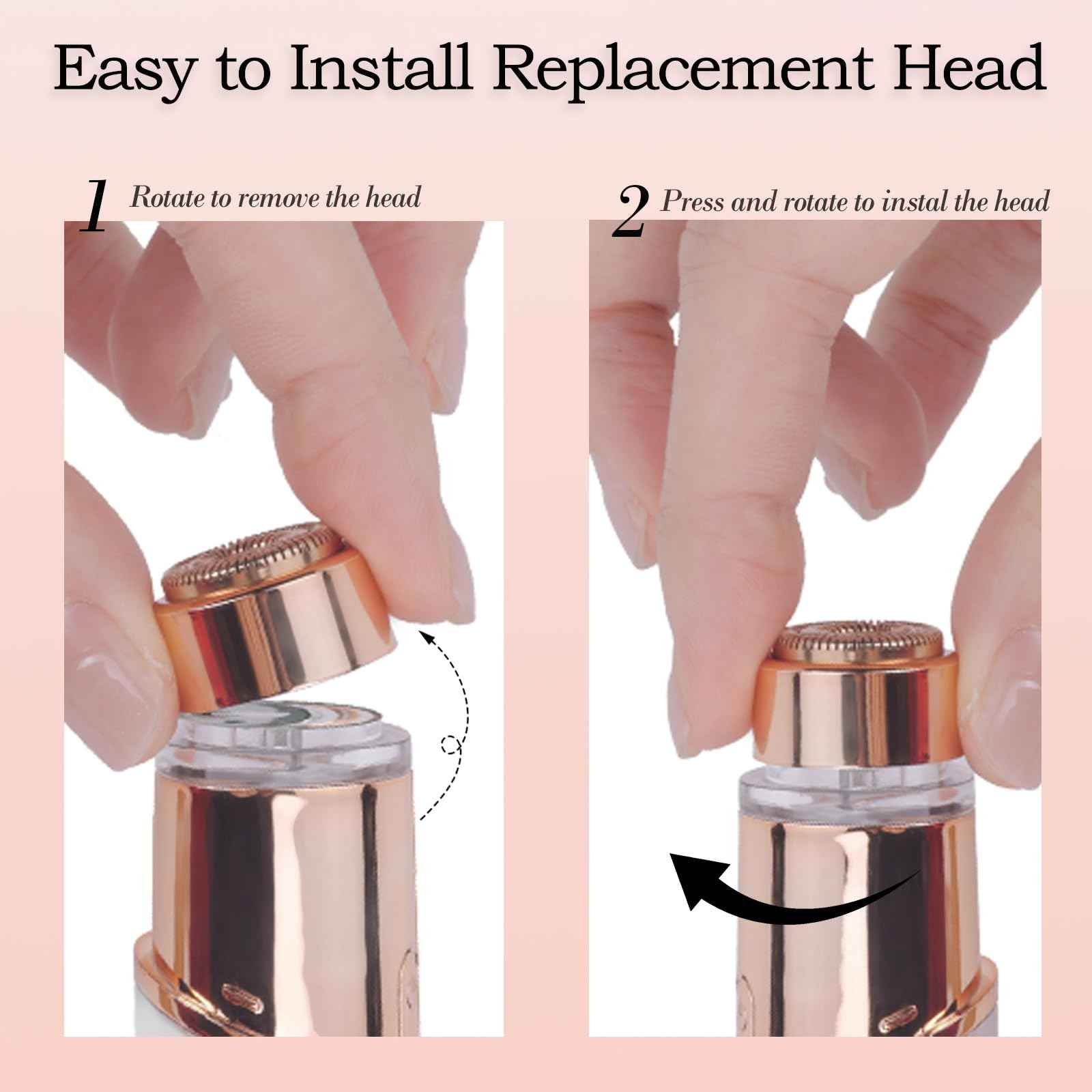 Replacement Heads Generation 3 Compatible with Flawless Facial Hair Remover Ring Light Version,New Version Replacement Blades for Flawless Replacement Heads Gen 3,18 Karat Gold-Plated Head,4 Pack.