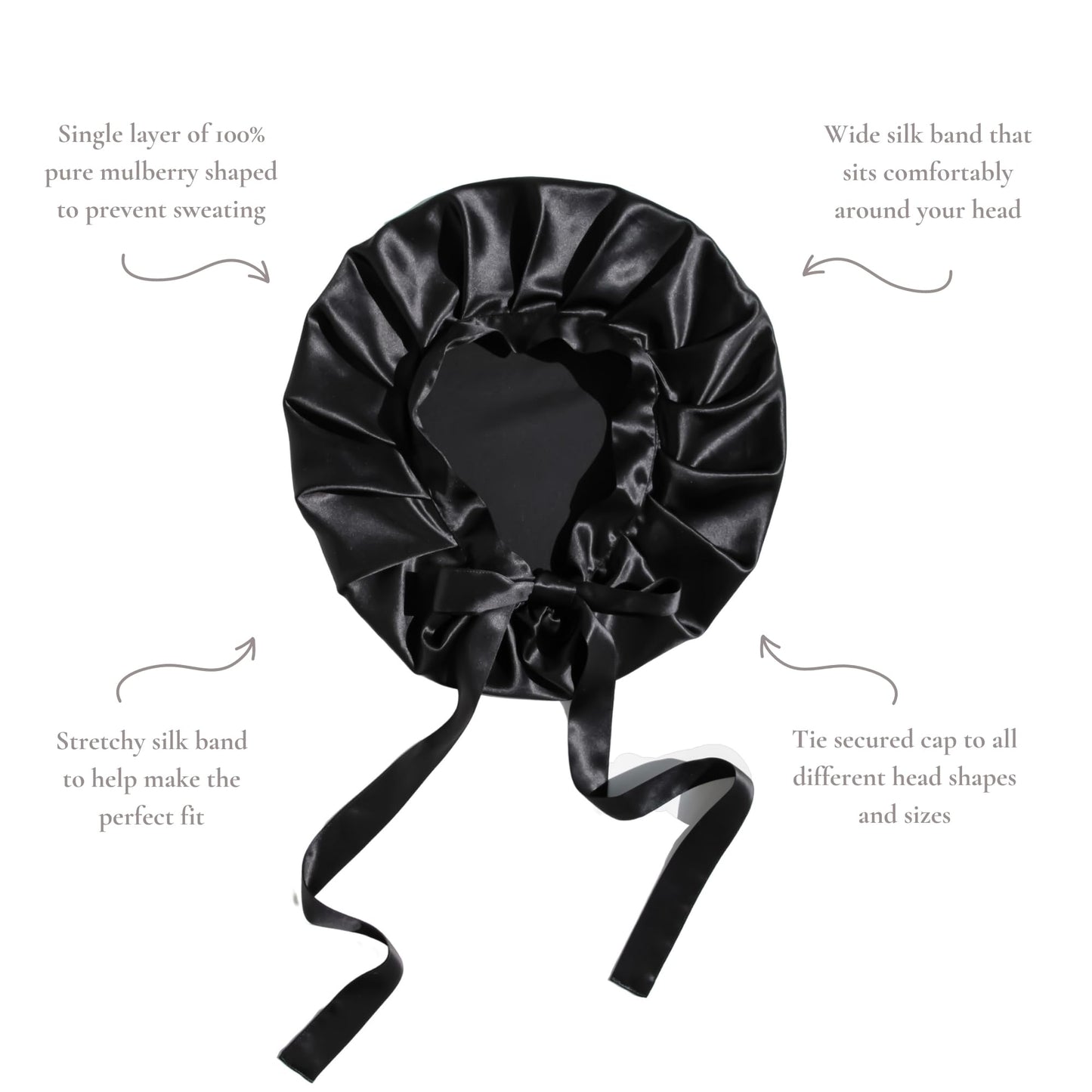 Venera 100% Pure 22 Momme Mulberry Silk Hair Bonnet - Silk Cap for Sleeping with Adjustable Ribbons - Pink