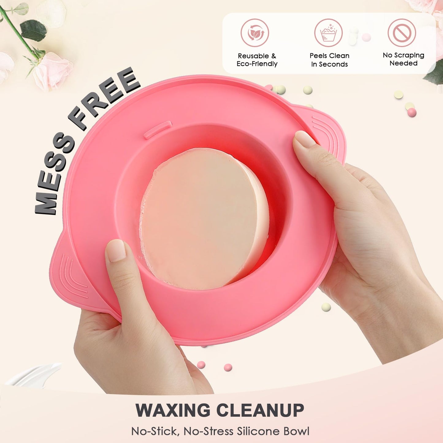 KeShi Waxing Kit for Women and Men, Digital Wax Warmer with 6 Bags Hard Wax Beads, at-Home Hair Removal Wax Kit for Full Body, Face, Eyebrow, Bikini, Legs, Brazilian & Sensitive Skin(Silky Cream)