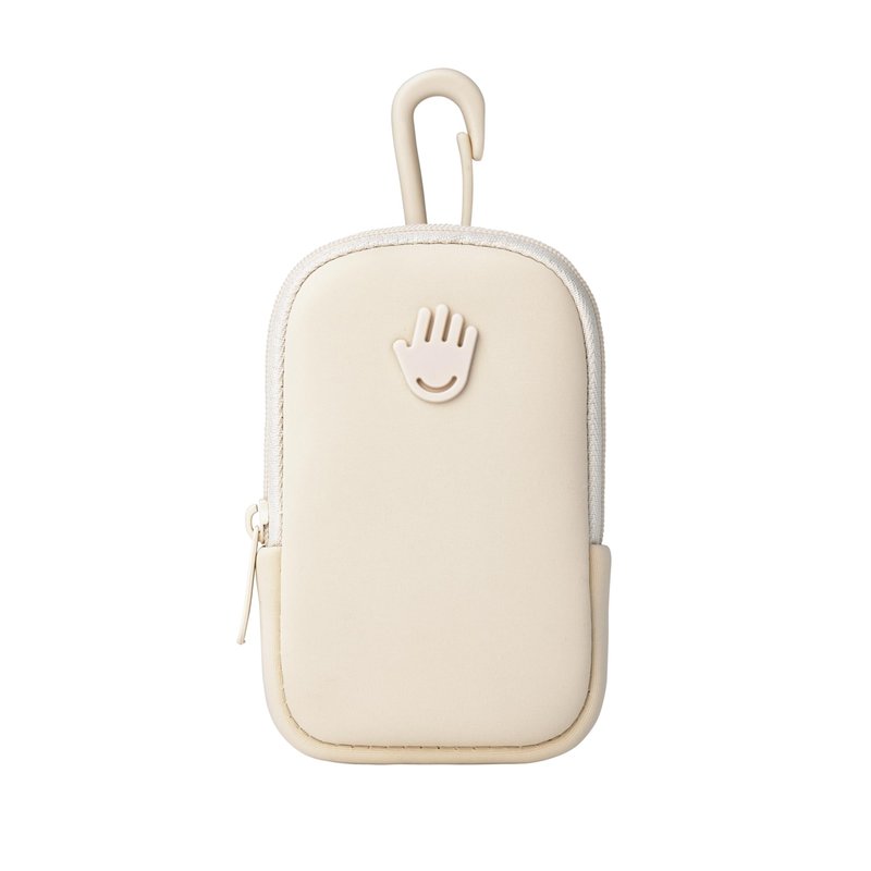 Touchette Zippered Pouch with Snap Hook – Attachable Bag Accessory Compatible with 1 FL OZ Touchland Hand Sanitizer – Ivory