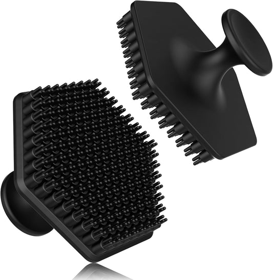 VWMYQ Silicone Face Scrubber for Men, Gentle Exfoliator Pad & Massager, Facial Cleansing Brush Silicone Face Wash Brush Removes Dead & Dry Skin (Black)