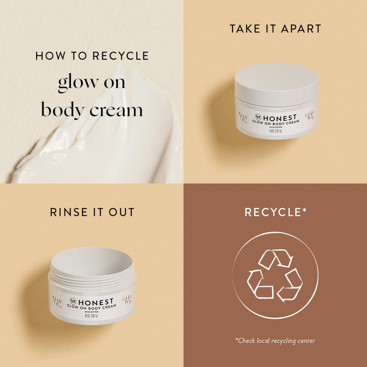 The Honest Company Mama Glow On Body Cream, Hydrates Firms and Tightens Skin, Shea Butter Avocado Oil Vitamin E 6 oz