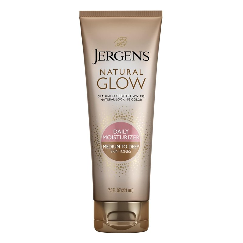 Jergens Natural Glow Self Tanner - Daily Face Moisturizer & SPF 20 Sunscreen | Medium to Deep Skin Tone