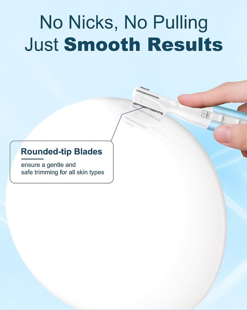Eyebrow & Facial Hair Trimmer - Precision Detailer with Rinseable Blade | Compact Battery Operated Design for Safe Touch-Ups