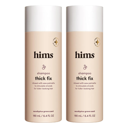 hims Thick Fix Shampoo - Saw Palmetto for Healthy Hair Growth & Thickening - Scalp Cleansing - Vegan, Sulfate-Free & Cruelty-Free - Eucalyptus Scent, 2 pack 6.4 fl oz