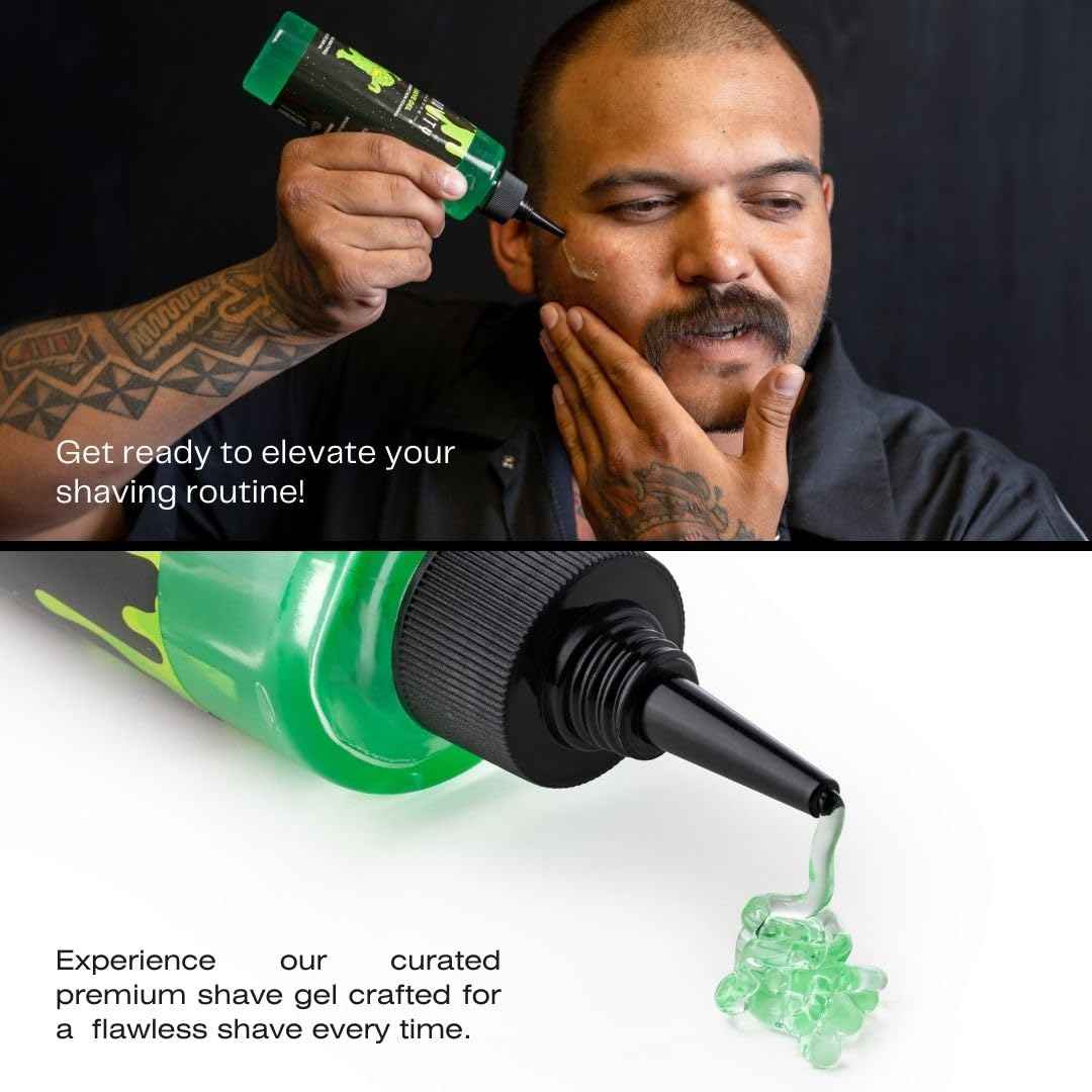 Non-Foaming Shave Gel for Men - Professional Barber-Grade Shaving Gel, Moisturizing & Skin Replenishing, Smooth Close Shave. 6.8 oz, Sandalwood scent (2-Pack)