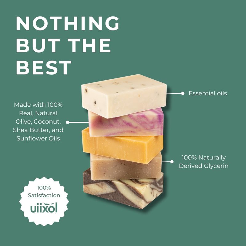 Handmade Soap Bars - Set of 3 with Lavender, Peppermint & Rosemary | 3.5 oz Each
