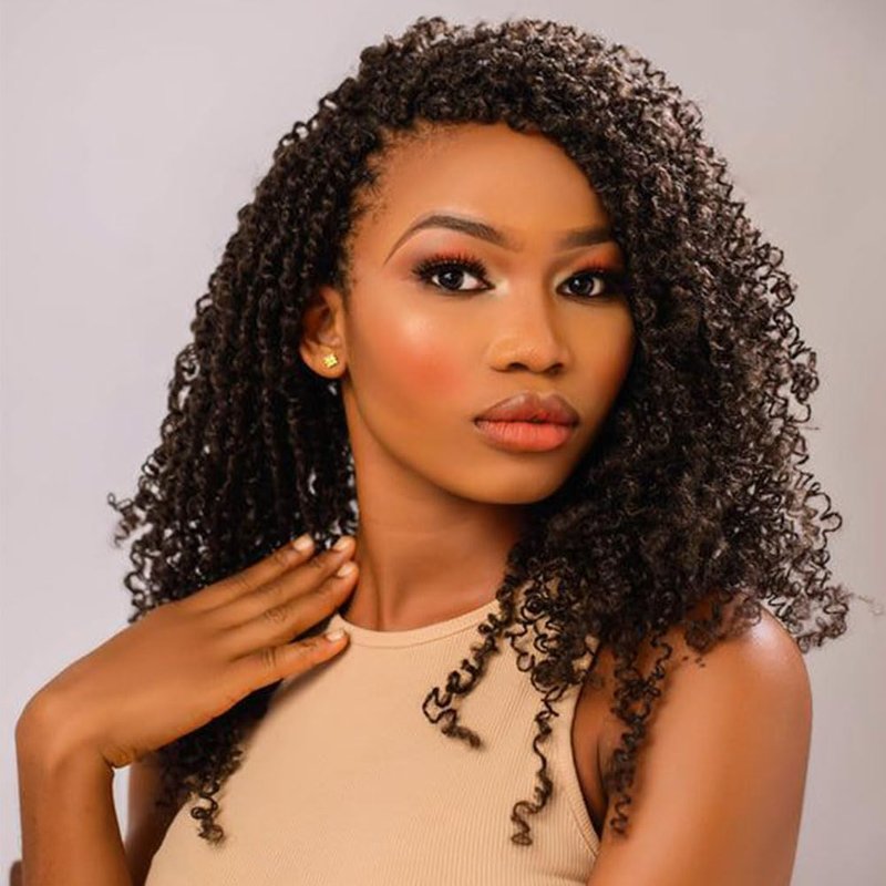 Yanky Twist Crochet Hair - 10 Inch Ombre Brown Spring Twists | 8 Packs Synthetic Braids with Curly Ends