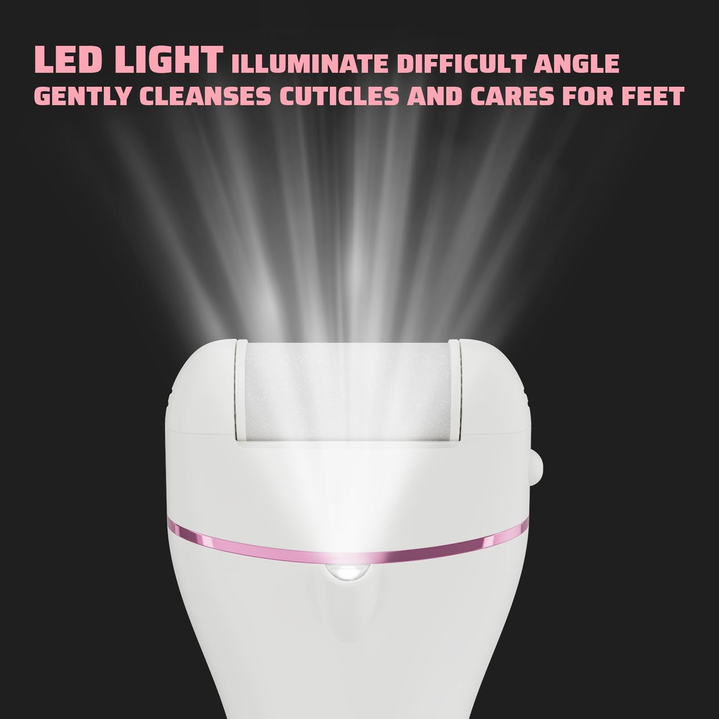 Electric Feet Callus Remover Foot File Electric Callus Remover Feet Portable Professional Pedi Feet Care for Dead Skin Callous Remover Tool 2 Speed Waterproof Pedicure Foot File Kit 5688PINK (Pink)