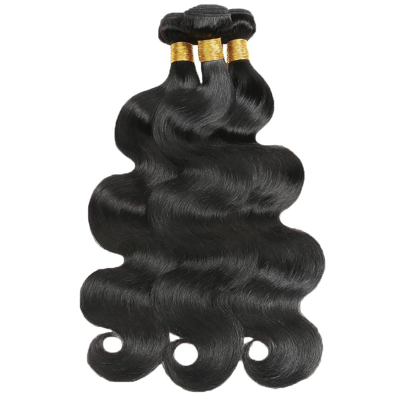 Body Wave Bundles Human Hair Silky Soft Natural Black 12 14 16 Inch Human Hair Bundles Soft And Healthy Double Weft Unprocessed Brazilian Remy Hair Extensions 300G