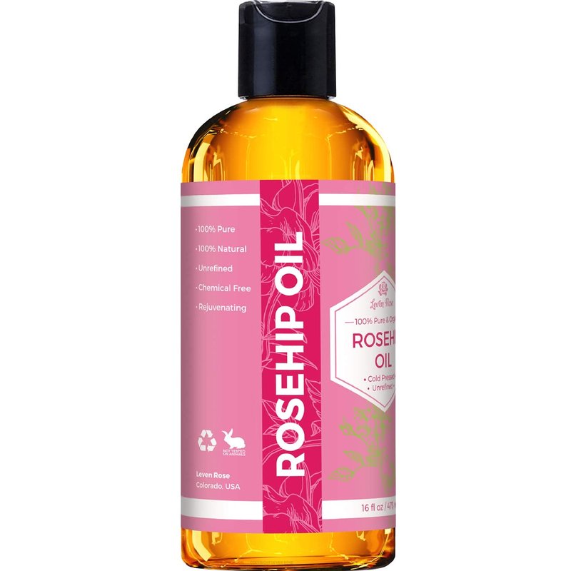 Rosehip Seed Oil for Face - Pure Unrefined Cold Pressed Oil | 16 oz Nighttime Moisturizer for Skin & Hair