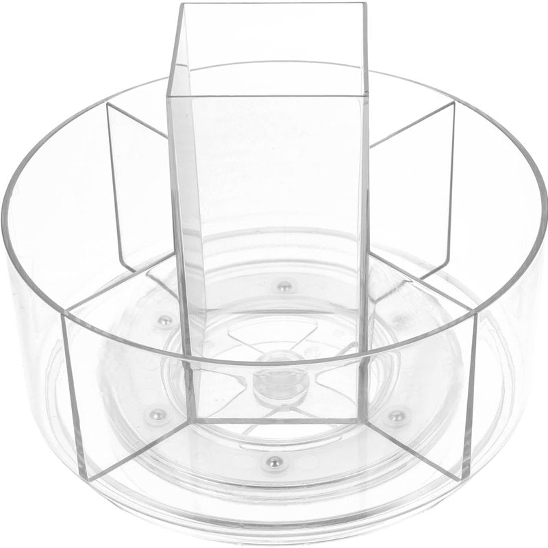 balacoo 360 Rotating Desktop Cosmetics Rack Multi-Layer Makeup Organizer Storage Box for Vanity and Bathroom Countertop 6.88X6.88X6.10In Clear Cosmetic Display Holder