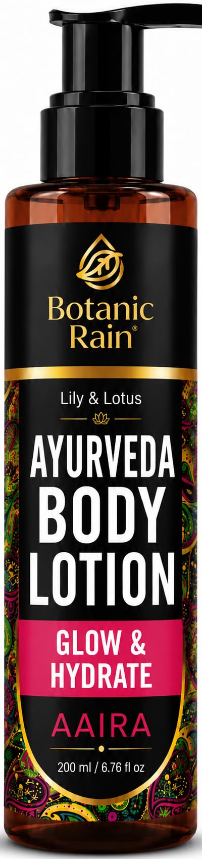 Botanic Rain Organic Body Lotion for Dry & Crepey Skin – Lightweight Non-Greasy Ayurvedic Daily Moisturizer with Lily & Lotus, 6.76 fl oz (2)