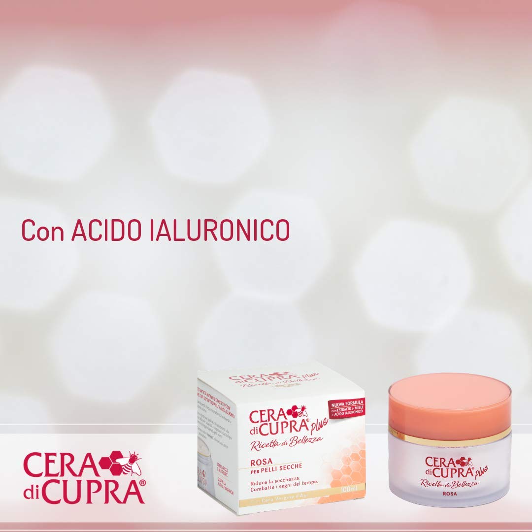 Cera di Cupra Plus"Rosa per Pelli Secche" Cream for Dry Skin, Anti-age Formula - 3.4 Fluid Ounces (100ml) Jar [ Italian Import ]