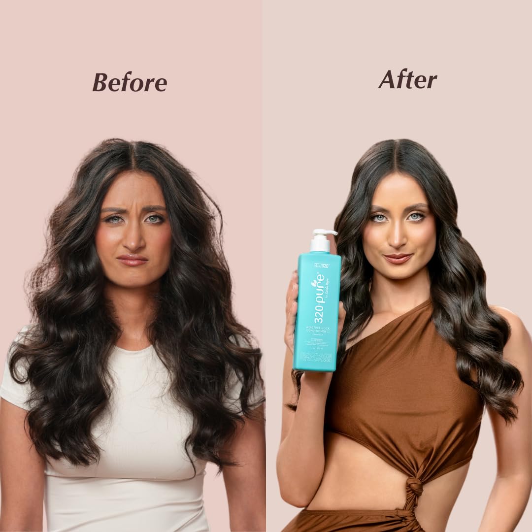 Rev320 320Pure Moisture Lock Conditioner for Fine Hair, Keratin and Argan Oil Hydrating Hair Conditioner, Restore Thin, Dry, & Color-Treated 16oz