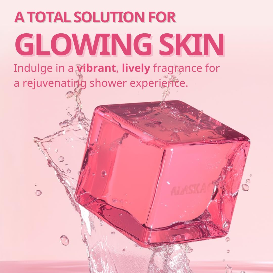 Alaskacube Rose Glow Perfumed Shower Bar Body Wash Dark Spot Removal 4.93 oz (Pack of 3) | Soft Smooth Skin Moisturizes Perfect for Women Gift Beauty Bundle Value Set (Rose Floral)