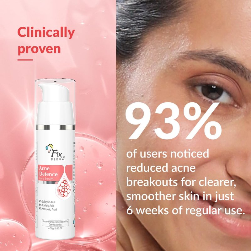 Fixderma 2% Salicylic Acid Serum | Anti Acne Treatment with 5% Azelaic & 4% Mandelic Acid - 30g for Oily Skin